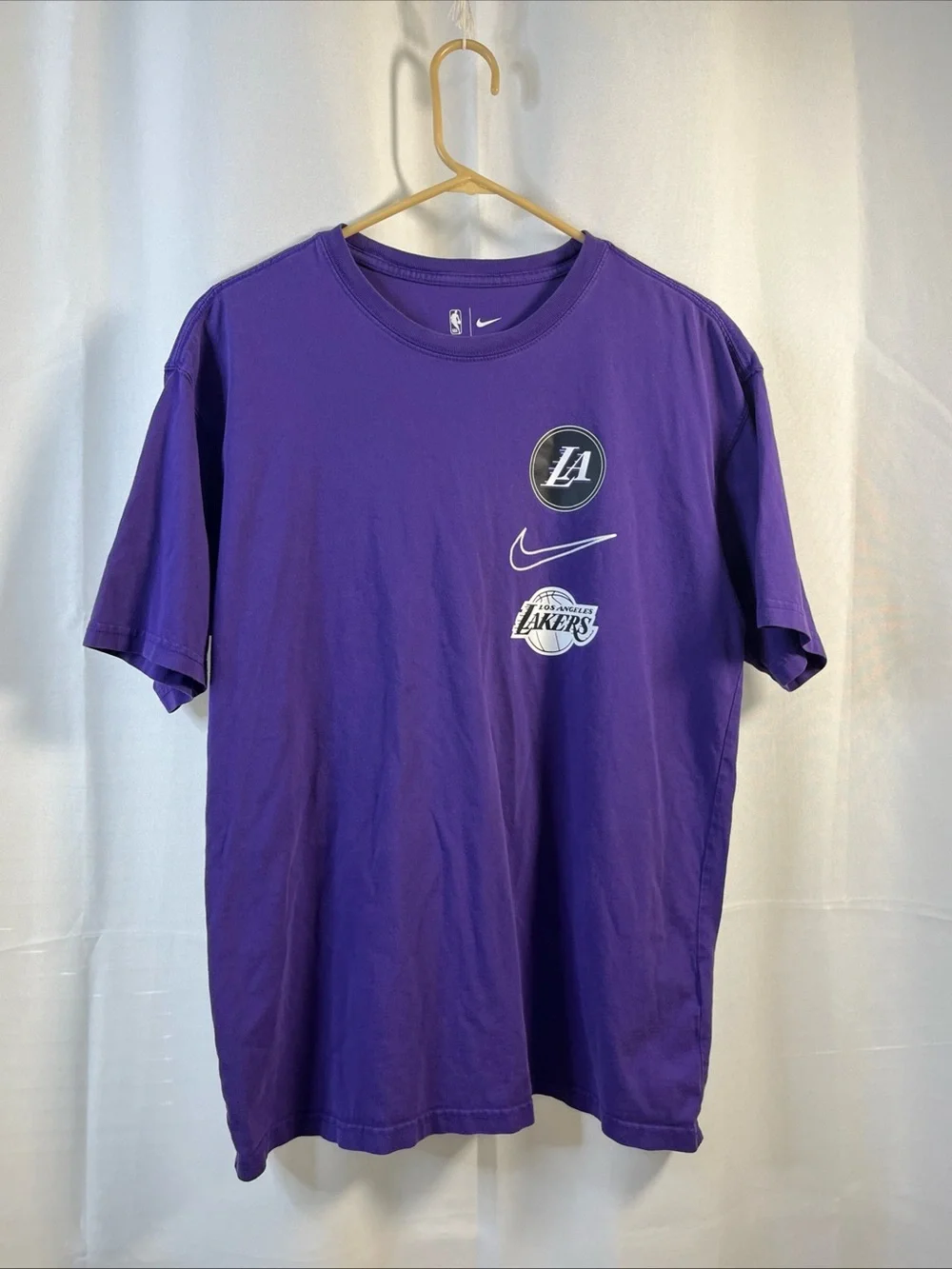 Nike Los Angeles Lakers Shirt Mens Purple NBA Basketball T-Shirt Loose Fit Small